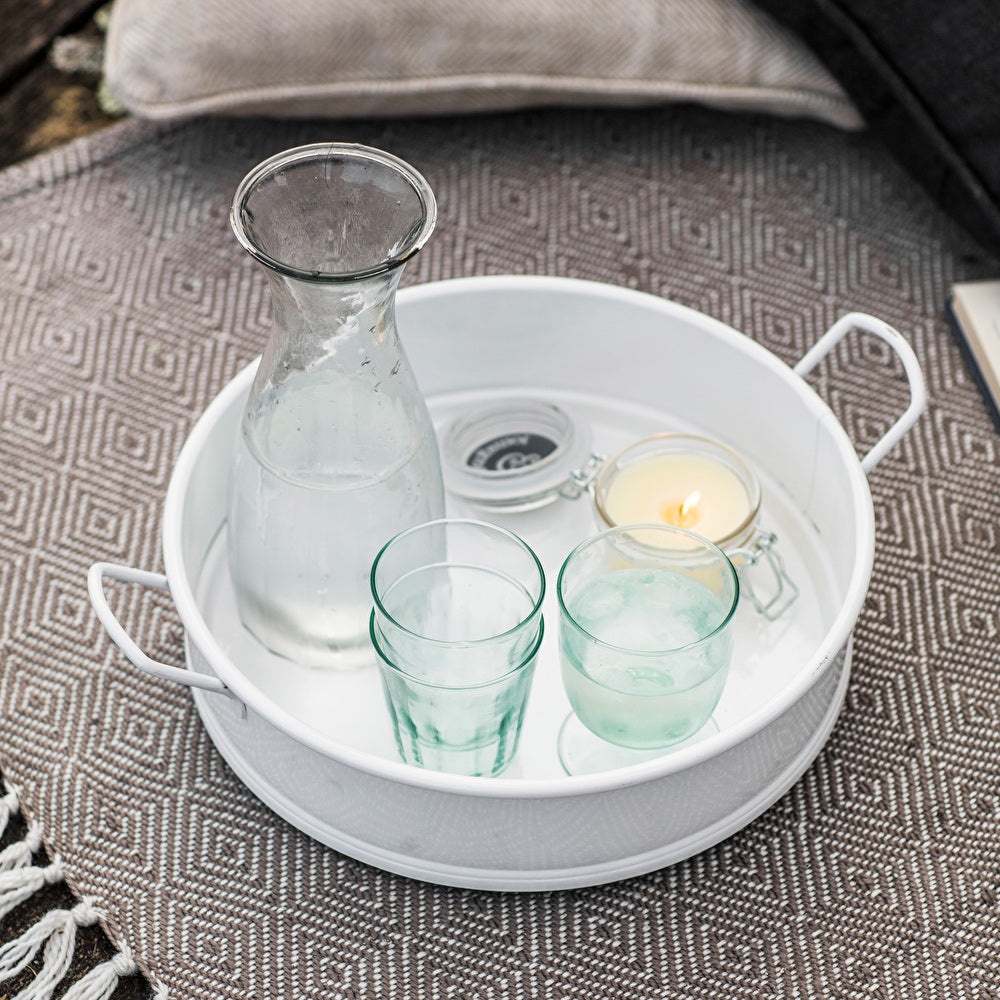 White tray discount with handles