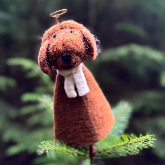 Handmade Felt Tree Top Dog