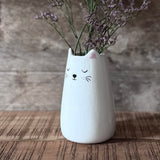 White Ceramic Cat Vase