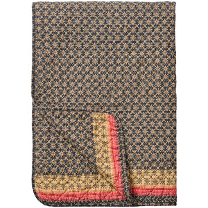 Quilt in Dark Blue, Pink and Natural