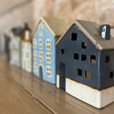 Ceramic House for Tealight in Slate