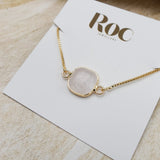Clear Quartz slider bracelet on ROC jewellery display card