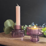 Amythyst Glass Candle/Tealight Holder