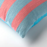 Pink and Blue Stripe Rectangle Cushion