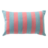 Pink and Blue Stripe Rectangle Cushion