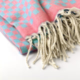 Pink and Blue Check Throw
