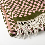 Pink and Green Check Throw