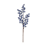 Full-length faux blueberry stem on a white background