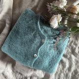 Cropped Sleeve Mohair Cardigan