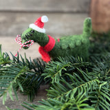 Wool Christmas dinosaur tree decoration, additional view