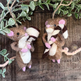 Fabric Mice Decorations - 4 Designs