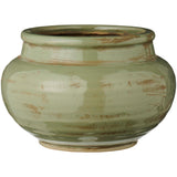 Shallow Green Glazed Pot