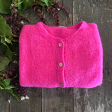 Cropped Sleeve Mohair Cardigan