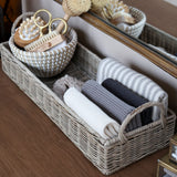 Long Wicker Tray With Handles