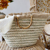 Woven Striped Beach Bag
