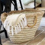 Woven Striped Beach Bag