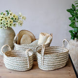 Woven Striped Storage Baskets - 3 Sizes