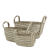 Woven Striped Storage Baskets - 3 Sizes