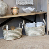Woven Striped Storage Baskets - 3 Sizes