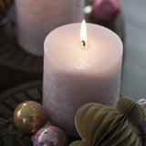 Rustic Pillar Candles in Pink