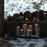 Rustic Pillar Candles in Pink