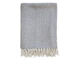 Recycled Cotton Throw in Vintage Grey
