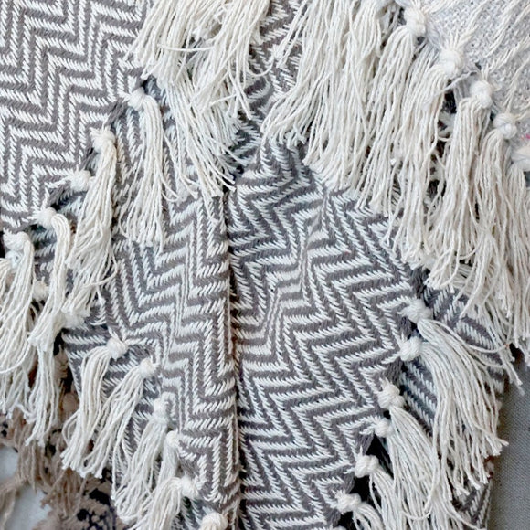 Recycled Cotton Throw in Vintage Grey