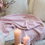 Recycled Cotton Throw in Vintage Rose