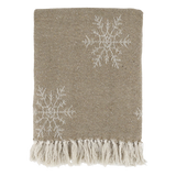 Natural Recycled Cotton Throw With Ice Crystals