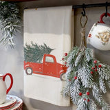 Christmas Tea towel with Car