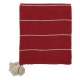 Recycled Cotton Throw in Cherry Red