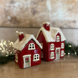 Small Ceramic Christmas House for Tealight