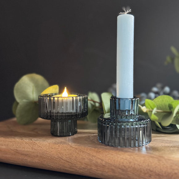 Blue Glass Candle/Tealight Holder