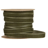 10m Spool Velvet Ribbon - Moss