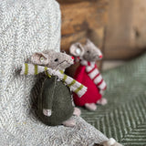 Felt Mouse In Green Cord