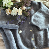 Cropped Sleeve Mohair Cardigan
