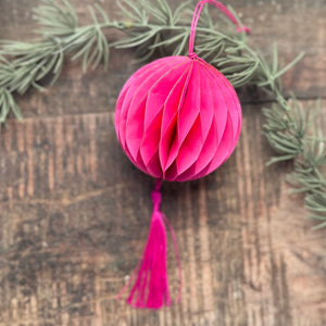 Hanging Honeycomb Paper Ball With Tassel