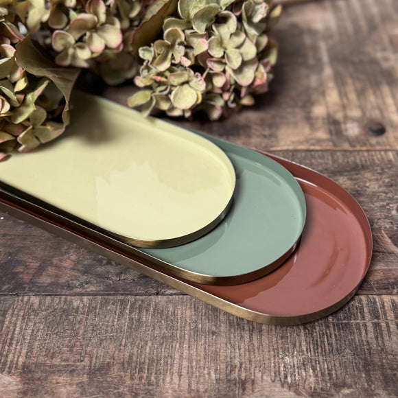 Block Colour Oval Trays