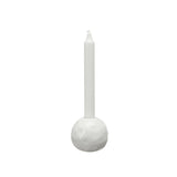White Ceramic Snowball Candle Holder