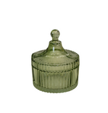 Vintage Green Glass Jar with Lid