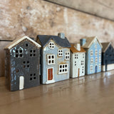 Ceramic House for Tealight in Pale Blue