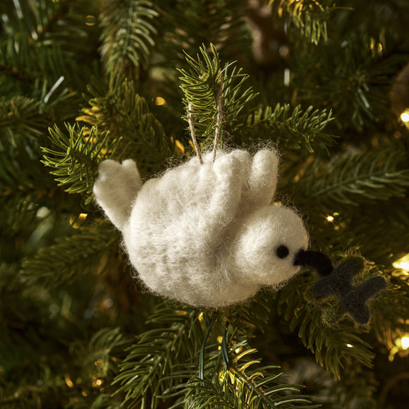 White Felt Dove Deocration