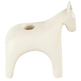 White Wooden Horse Candleholder