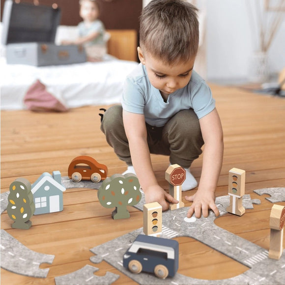Car Track Puzzle with Cars