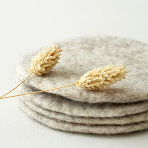 Set of 4 Fairtrade Felt Coasters in Grey