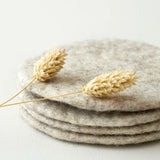 Set of 4 Fairtrade Felt Coasters in Grey