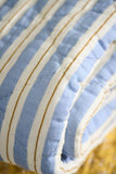 Blue, Brown and White Striped Quilt