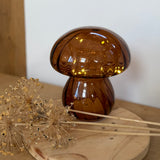 Autumn LED glass mushroom decoration, alternate view