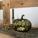 Autumn LED glass pumpkin decoration, alternate view