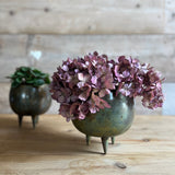 Antiqued Green Iron Pot - Large